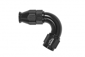 - 4 AN (4AN AN4) фитинг 120° D-04 Full Flow BLACKROCK LAB T04-120-3BK под тефлоноый шланг ― MaxiSport Tuning