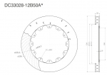 Ротор тормозного диска 330*28mm, DC Brakes DC33028-12B50AL, крепеж под болты, левый