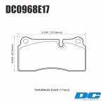 Колодки тормозные DC0968E17 DC Brakes RT.2 Brembo 4 порш. перед Tesla 3, Y; Nissan GTR R35