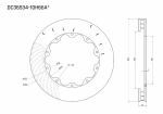 Ротор тормозного диска 365*34mm, DC Brakes DC36534-10H66AR, H крепеж, прав.