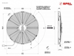 Вентилятор втягивающий (за радиатором) 16" (385mm) 2490 м3/ч SPAL VA18-AP51/C-41A