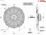 Вентилятор втягивающий (за радиатором) 14" (350mm) 3160 м3/ч SPAL VA08-AP71/LL-53A