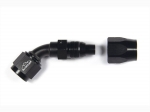- 6 AN (6AN AN6) фитинг 45°, 20 серия Cutter Style, BLACKROCK LAB ЧЁРНЫЙ, A06-045-2BK
