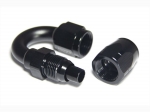 - 6 AN (6AN AN6) фитинг 180°, 20 серия Cutter Style, BLACKROCK LAB ЧЁРНЫЙ, A06-180-2BK