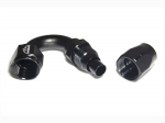 - 8 AN (8AN AN8) фитинг 150°, 20 серия Cutter Style, BLACKROCK LAB ЧЁРНЫЙ, A08-150-2BK