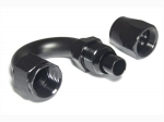 - 10 AN (10AN AN10) фитинг 180°, 20 серия Cutter Style, BLACKROCK LAB ЧЁРНЫЙ, A10-180-2BK