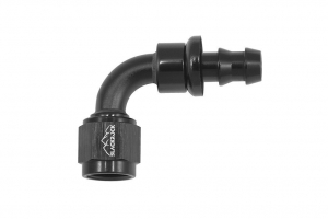 - 6 AN (6AN AN6) фитинг 90°, PUSH FIT серия BLACKROCK LAB P06-090-7BK ― MaxiSport Tuning