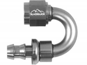 - 6 AN (6AN AN6) фитинг 180 градусов PUSH FIT серия BLACKROCK LAB P06-180-7Ti ― MaxiSport Tuning