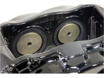 Комплект суппортов 2 шт. Brembo 4 поршня+адаптеры+армир. торм. шланги (2 шт) ЧЕРНЫЕ VAG-B4B-GN3BK