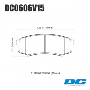 Колодки тормозные DC0606V15 DC Brakes Street STR.S, задние LEXUS GX460, GX470; TOYOTA PRADO 150/120