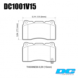 Колодки тормозные DC1001V15 DC brakes Street STR.S, передние MMC Lancer Evo V-X; SUBARU WRX STI