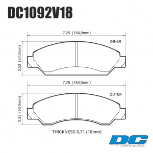 Колодки тормозные DC1092V18 DC brakes Street STR.S, передние CADILLAC Escalade / Chevrolet Tahoe