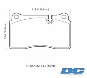 Колодки тормозные DC1129V15 DC Brakes STREET STR.S, перед MMC LANCER EVO V-X; SUBARU WRX STI ― MaxiSport Tuning