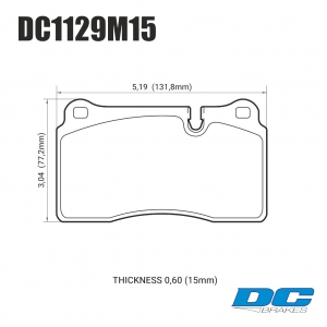 Колодки тормозные DC1129M15 DC Brakes Race Track, перед MMC LANCER EVO V-X; SUBARU WRX STI ― MaxiSport Tuning