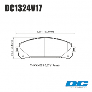 Колодки тормозные DC1324V17 DC brakes Street STR.S, перед Lexus RX350 2010-> ; HIGHLANDER 2010->
