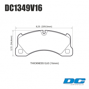 Колодки тормозные DC1349V16 DC brakes STR.S, перед PORSCHE CAYENNE 9PA; PANAMERA 970; TOUAREG 7LA ― MaxiSport Tuning