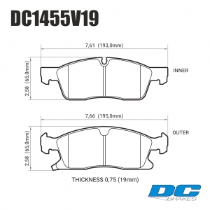 Колодки тормозные DC1455V19 DC brakes Street STR.S, передние Jeep Grand Cherokee WK2/Dodge Durango 2