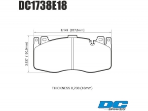 Колодки тормозные DC1738E18 DC brakes RT.2, перед BMW X5M F85; X6M F86 ― MaxiSport Tuning