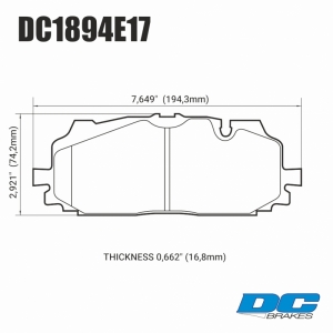 Колодки тормозные DC1894E17 DC brakes RT.2, перед A4 B9 RS4; A5 F53; Q5 FYB; Q7 4MB; Akebono ― MaxiSport Tuning