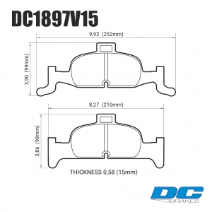 Колодки тормозные DC1897P15 DC brakes Street STR.S+, перед  A4 B9; A5 F53; Q5 FYB; суппорт ATE;  ― MaxiSport Tuning