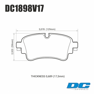 Колодки тормозные DC1898E17 DC brakes RT.2, задн A4 B9; A5 F53; Q5 FYB; Q7 4MB; TOUAREG CR7 ― MaxiSport Tuning
