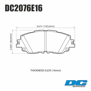 Колодки тормозные DC2076V16 DC Brakes Street STR.S, перед TOYOTA CAMRY V70 2017->  LEXUS ES 2018-> ― MaxiSport Tuning