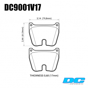 Колодки тормозные DC9001V17 DC Brakes Street STR.S, (комплект 8 шт.) JBT FM8, FM8P