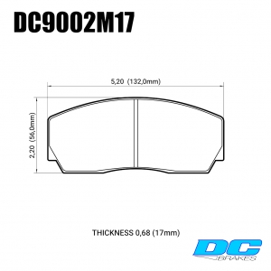 Колодки тормозные DC9002M17 DC brakes Race Trac, Proma 4 поршн. ТМ2.334, ТМ2.332, AP Racing, Rotora 