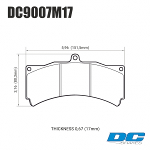 Колодки тормозные DC9007M17 DC brakes Race Track PROMA 6 порш, Stop Tech, JBT, Alcon, HPB, XYZ 18 mm ― MaxiSport Tuning