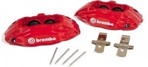 Комплект суппортов 2 шт. КРАСНЫЕ, Brembo 4 поршня: 40mm - 44mm ― MaxiSport Tuning