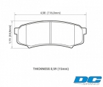 Колодки тормозные DC0606R15 DC Brakes Street HD+, задние LEXUS GX460, GX470; TOYOTA PRADO 150/120