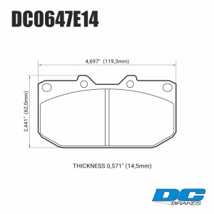 Колодки тормозные DC0647E14 DC Brakes RT.2 передние SUBARU Impreza WRX; Nissan 300ZX; HPB тип 1; ― MaxiSport Tuning
