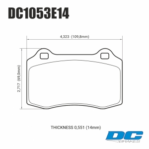 Колодки тормозные DC1053E14 DC Brakes RT.2 Brembo тип A, C, F; JBT CM4P1 ― MaxiSport Tuning