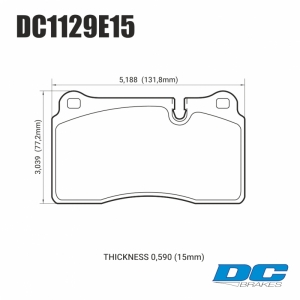 Колодки тормозные DC1129E15 DC Brakes RT.2 перед MMC LANCER EVO V-X; SUBARU WRX STI ― MaxiSport Tuning