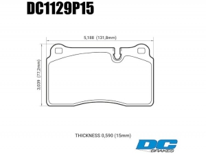 Колодки тормозные DC1129P15 DC Brakes STREET STR.S+, перед MMC LANCER EVO V-X; SUBARU WRX STI ― MaxiSport Tuning