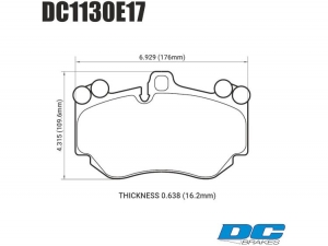 Колодки тормозные DC1130E17 DC Brakes RT.2 перед Porsche Cayenne Turbo 9PA 2007-2010 ― MaxiSport Tuning