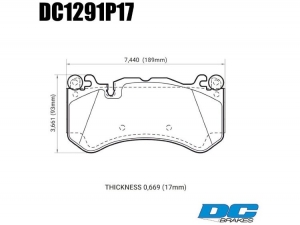 Колодки тормозные DC1291P17 DC Brakes Street STR.S+, перед. AUDI RS6 MK3 4F; RS7 4GA, ― MaxiSport Tuning