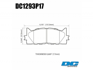 Колодки тормозные DC1293P17 DC brakes Street STR.S+, передние TOYOTA CAMRY 2007-2018 ― MaxiSport Tuning