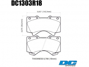 Колодки тормозные DC1303R18 DC Brakes Street HD+, передние LEXUS LX570, LX450D, TOYOTA LC200 Tundra ― MaxiSport Tuning