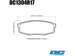 Колодки тормозные DC1304R17 DC brakes Street HD+, задние LEXUS LX570, LX450D, TOYOTA LC200 Tundra ― MaxiSport Tuning