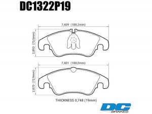 Колодки тормозные DC1322P19 DC Brakes Street STR.S+, передние AUDI A4 8K (B8); A5 8T; Q5  ― MaxiSport Tuning
