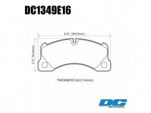 Колодки тормозные DC1349E16 DC Brakes RT.2, перед PORSCHE CAYENNE 9PA; PANAMERA 970; TOUAREG 7LA ― MaxiSport Tuning