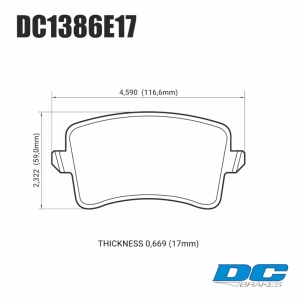 Колодки тормозные DC1386E17 DC Brakes RT.2 задн. AUDI A5, A4, Q5, A6, A7, A8 ― MaxiSport Tuning