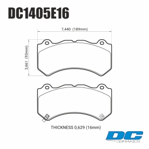 Колодки тормозные DC1405E16 DC Brakes RT.2 перед. Jeep SRT8 2012-2014, AUDI 4F RS6 (BREMBO) ― MaxiSport Tuning