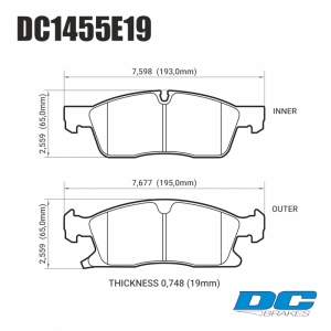 Колодки тормозные DC1455E19 DC Brakes RT.2 передние Jeep Grand Cherokee WK2/Dodge Durango 2 ― MaxiSport Tuning