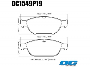 Колодки тормозные DC1549P19 DC Brakes Street STR.S+ перед AUDI A6 4G2, C7, 4GC; A7 4GA, 4GF ― MaxiSport Tuning