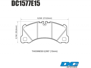 Колодки тормозные DC1577E15 DC Brakes RT.2 перед  CAYENNE, PANAMERA, MACAN, TOUAREG 360, 368, 390MM ― MaxiSport Tuning