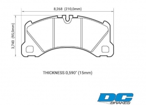 Колодки тормозные DC1577P15 DC Brakes Street STR.S+ перед  CAYENNE, PANAMERA, MACAN, TOUAREG  ― MaxiSport Tuning