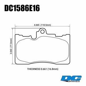 Колодки тормозные DC1586E16 DC Brakes RT.2 перед Toyota Celsior 4.3 (UCF3) Lexus GS 2005-> ; IS III  ― MaxiSport Tuning