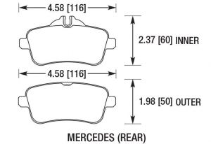 Колодки тормозные DC1630P18 DC Brakes Street STR.S+,  зад MB A W176 45AMG; CLA C117 45AMG; SLK R172  ― MaxiSport Tuning